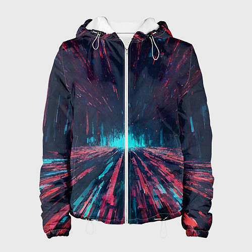 Женская куртка Абстрактный путь в портал / 3D-Белый – фото 1