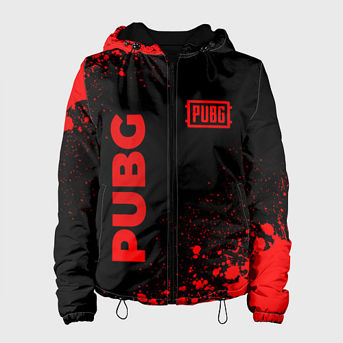 Женская куртка PUBG - red gradient вертикально / 3D-Черный – фото 1