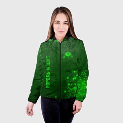 Куртка с капюшоном женская Король и Шут - green gradient вертикально, цвет: 3D-черный — фото 2