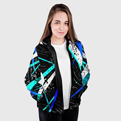 Куртка с капюшоном женская Разноцветные праздничные линии, цвет: 3D-черный — фото 2