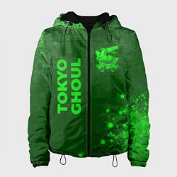 Куртка с капюшоном женская Tokyo Ghoul - green gradient вертикально, цвет: 3D-черный