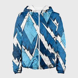 Куртка с капюшоном женская Геометрический камуфляж, цвет: 3D-белый