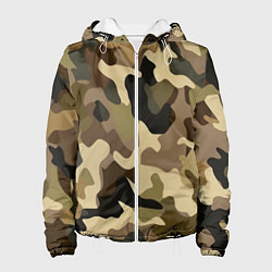 Куртка с капюшоном женская Милитари камуфляж, цвет: 3D-белый