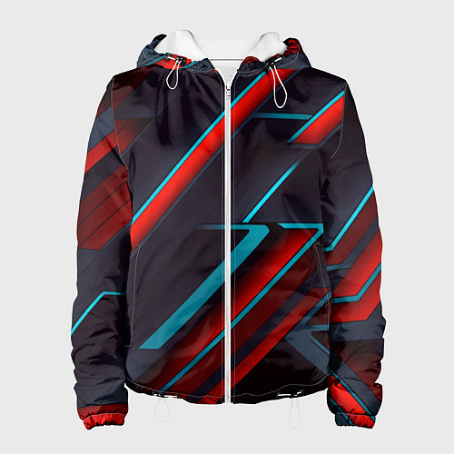 Женская куртка Абстракция из линий / 3D-Белый – фото 1