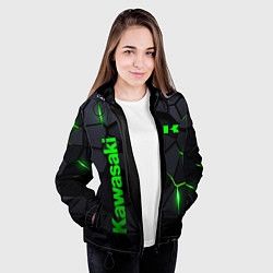 Куртка с капюшоном женская Kawasaki - плиты с эффектом свечения, цвет: 3D-черный — фото 2