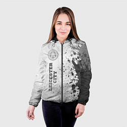 Куртка с капюшоном женская Leicester City - white gradient по-вертикали, цвет: 3D-черный — фото 2