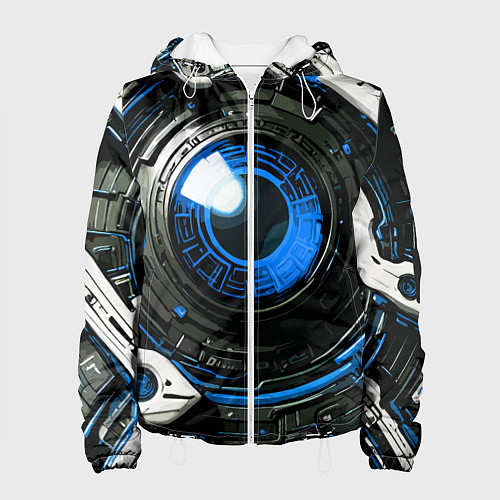 Женская куртка Синяя сфера киберпанк / 3D-Белый – фото 1