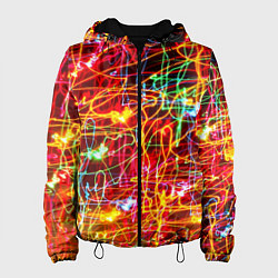Куртка с капюшоном женская Неоновый хаос, цвет: 3D-черный