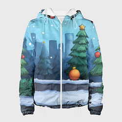 Женская куртка Елки и елочные игрушки