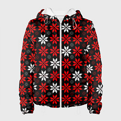 Женская куртка Red and white stars on a black background