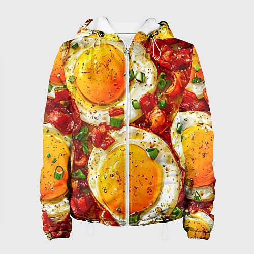 Женская куртка Яичница-глазунья / 3D-Белый – фото 1