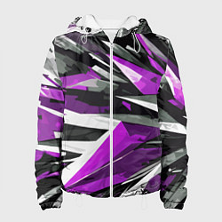 Женская куртка Чёрно-фиолетово-белая абстракция