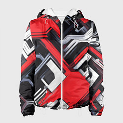 Женская куртка Красно-белый техно паттерн