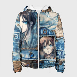 Женская куртка Пэчворк с аниме