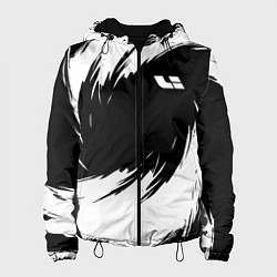 Куртка с капюшоном женская Lixiang - белые штрихи, цвет: 3D-черный