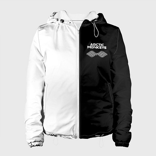 Женская куртка Arctic Monkeys - черное и белое / 3D-Белый – фото 1