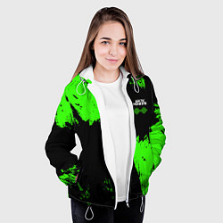 Куртка с капюшоном женская Arctic Monkeys - Зеленые брызги, цвет: 3D-белый — фото 2