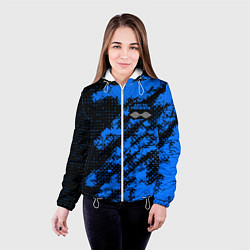 Куртка с капюшоном женская Arctic Monkeys - Синий камуфляж, цвет: 3D-белый — фото 2