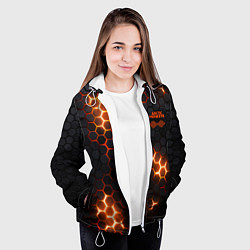 Куртка с капюшоном женская Arctic Monkeys - плиты с подсветкой, цвет: 3D-белый — фото 2