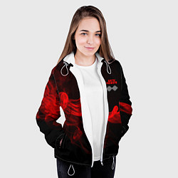 Куртка с капюшоном женская Arctic Monkeys - красный дым, цвет: 3D-белый — фото 2