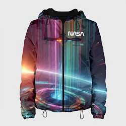 Женская куртка Spaceship in the neon cosmos - nasa