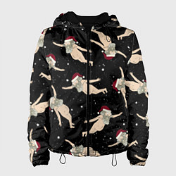 Женская куртка Рик и Морти новогодний паттерн