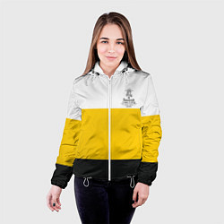 Куртка с капюшоном женская Без труда не вытащишь и рыбку - с флагом черная на, цвет: 3D-белый — фото 2