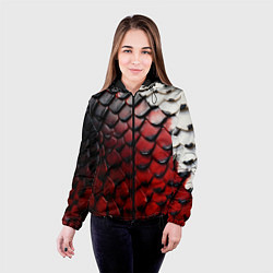Куртка с капюшоном женская Змеиная броня, цвет: 3D-черный — фото 2
