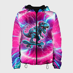 Женская куртка Cyber tyrannosaurus is a cool skateboarder