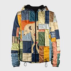 Женская куртка Пэчворк с собакой