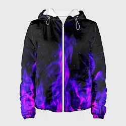 Женская куртка Неоновый огонь на черном фоне