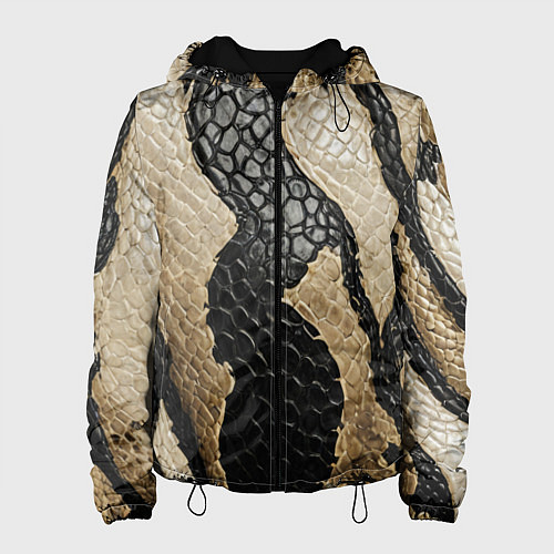 Женская куртка В коже рептилии / 3D-Черный – фото 1