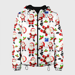 Женская куртка Дед мороз веселится паттерн