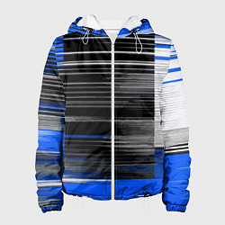 Женская куртка Белые вертикальные полосы на чёрно-синем фоне