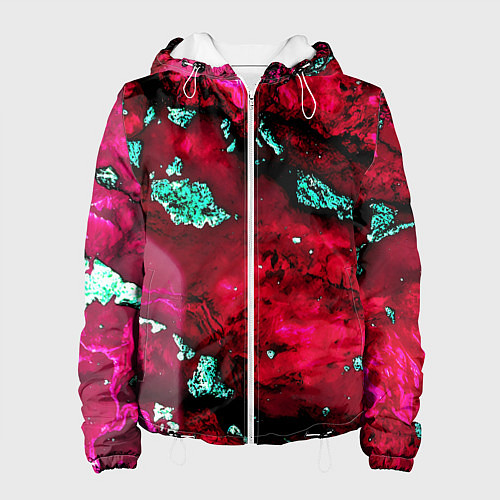 Женская куртка Абстракция красно-голубая / 3D-Белый – фото 1