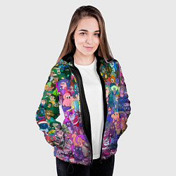 Куртка с капюшоном женская Новогодний виммельбух, цвет: 3D-черный — фото 2