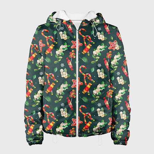 Женская куртка Сладости и лакомства / 3D-Белый – фото 1