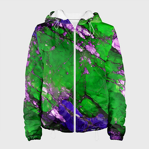 Женская куртка A purple mineral in a green stone / 3D-Белый – фото 1