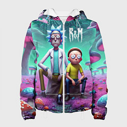 Женская куртка Рик и Морту на сказочной грибной планете - нейроар