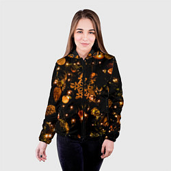 Куртка с капюшоном женская Новогоднее украшение, цвет: 3D-черный — фото 2