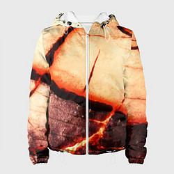 Женская куртка Трещины на абстрактном красном фоне