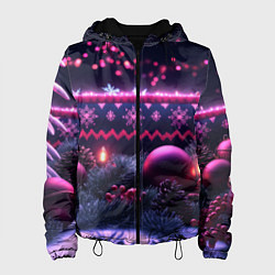 Женская куртка Новый год в фиолетовом свете