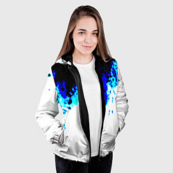 Куртка с капюшоном женская Синяя кровь андроида, цвет: 3D-черный — фото 2