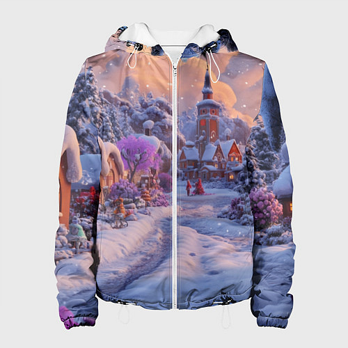Женская куртка Тропинка к новому году / 3D-Белый – фото 1
