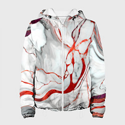 Женская куртка Красно-белый мрамор