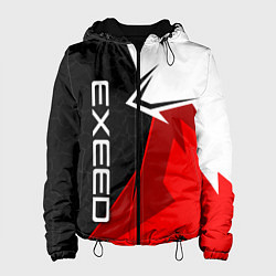 Куртка с капюшоном женская Exeed - красно-белый, цвет: 3D-черный
