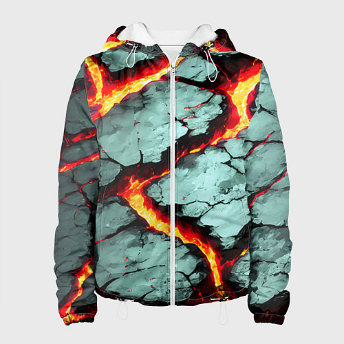 Женская куртка Треснувший камень жёлтый / 3D-Белый – фото 1