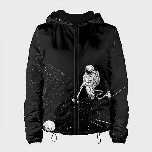 Женская куртка Космонавт и звезды / 3D-Черный – фото 1