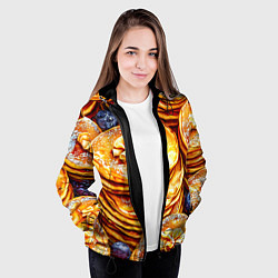 Куртка с капюшоном женская Блинчики, цвет: 3D-черный — фото 2