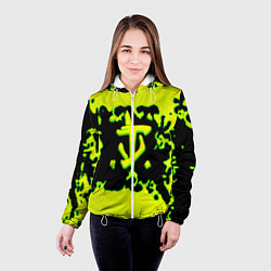 Куртка с капюшоном женская Doom кислотное лого краски, цвет: 3D-белый — фото 2